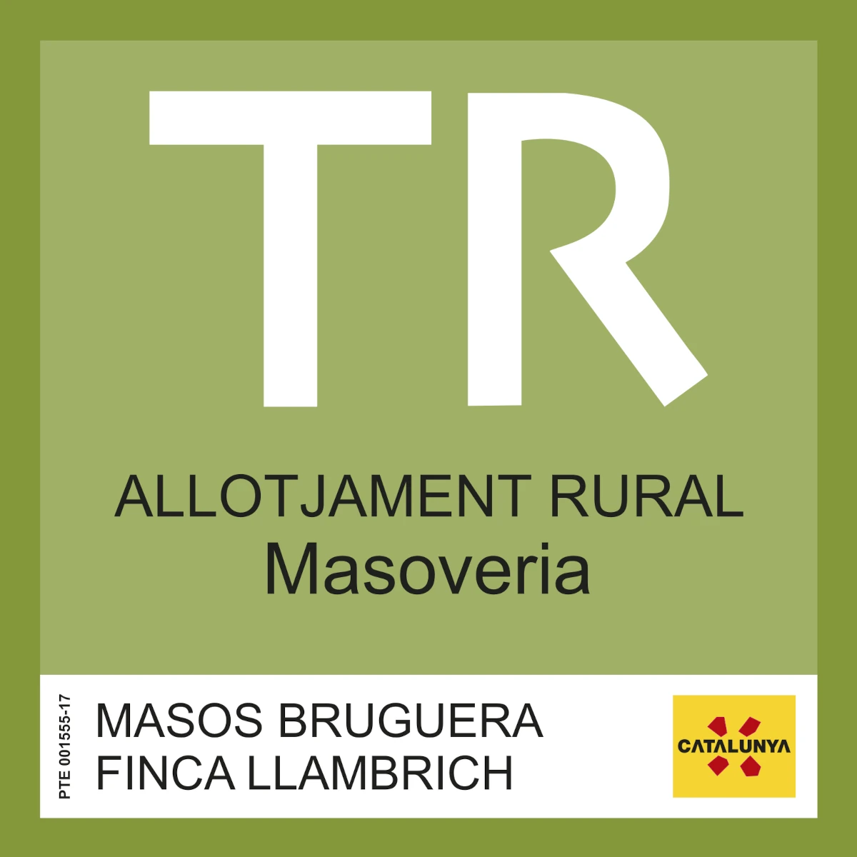 Distintivo de Alojamiento Rural - Masovería de Masos Bruguera
